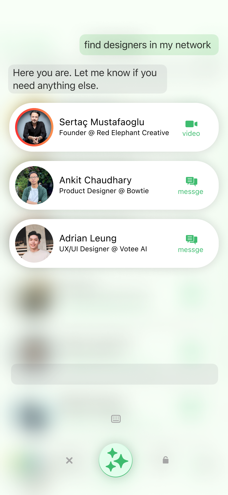 Peeps found contacts view