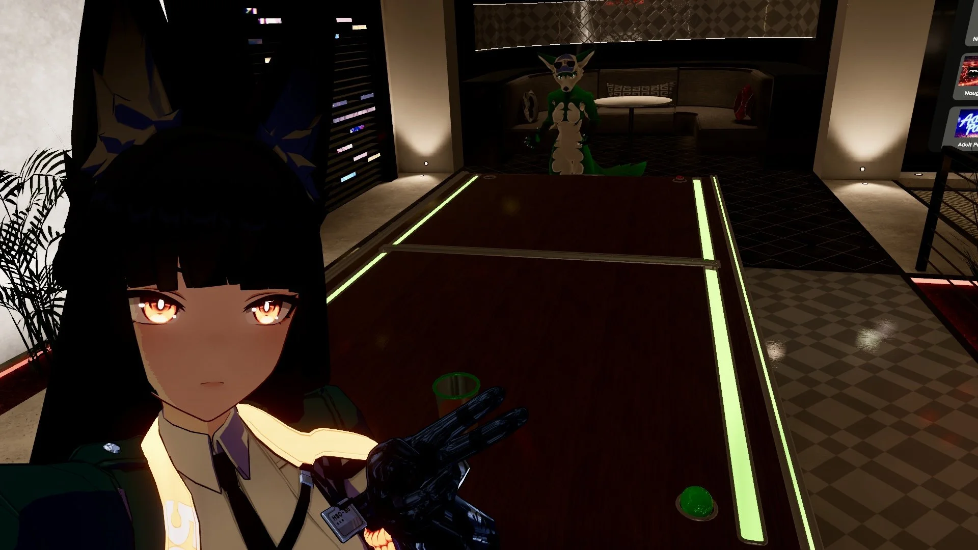 VR club — beer pong with my son